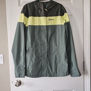 Marmot Green and Yellow Raincoat